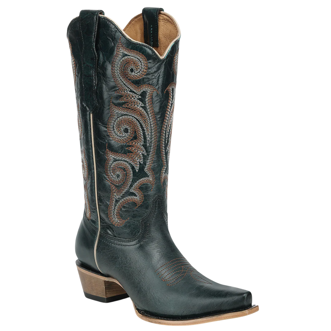 Circle G by Corral Ladies Navy Blue Spiral Embroidery Western Boot L6348