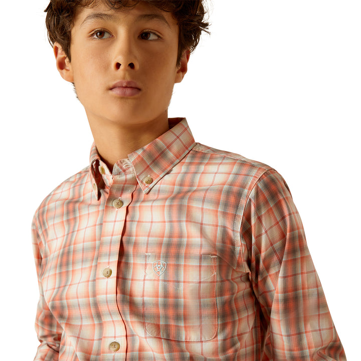Boys Pro Knox LS F Shirt - Coral