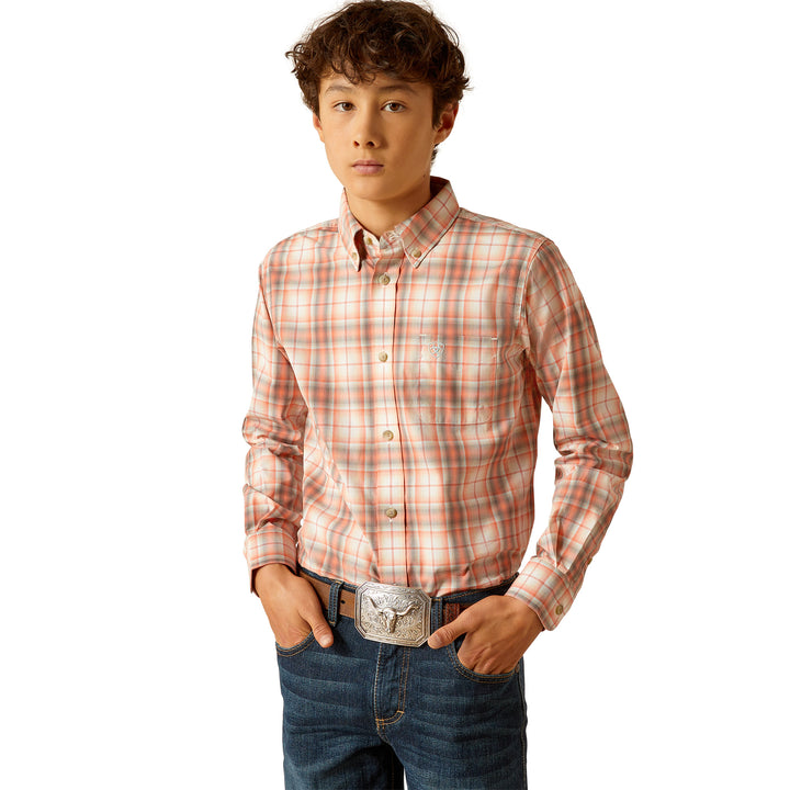 Boys Pro Knox LS F Shirt - Coral