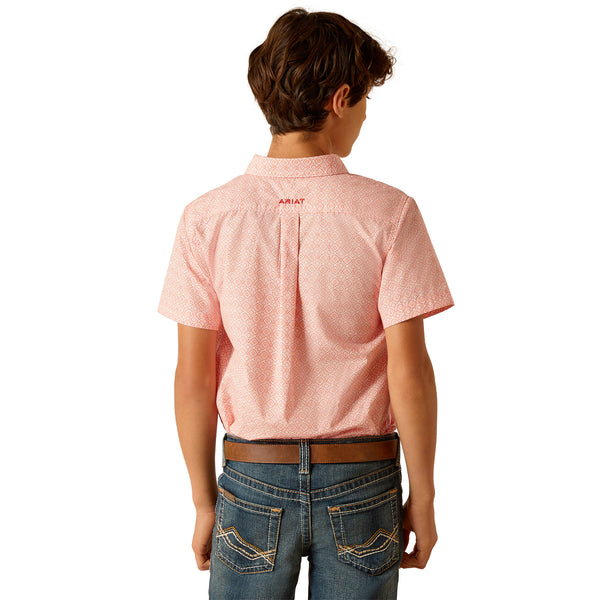 Boys Kamden SS Shirt - Coral