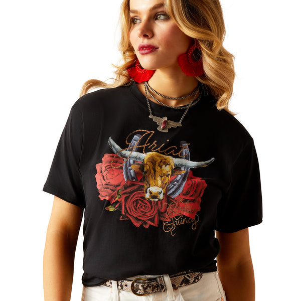 Ariat Women's Steer Rodeo Quincy SS T-Shirt-10048670