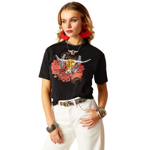 Ariat Women's Steer Rodeo Quincy SS T-Shirt-10048670
