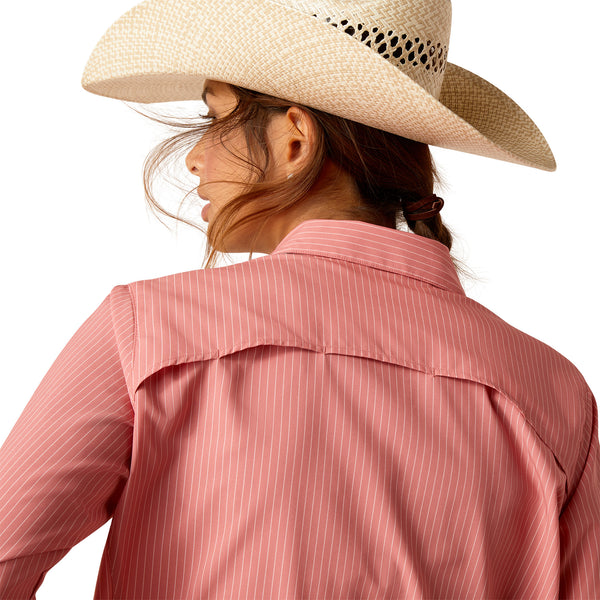 WOMEN'S Style No. 10048858 VentTEK Stretch Shirt-Faded Rose Pinstriped