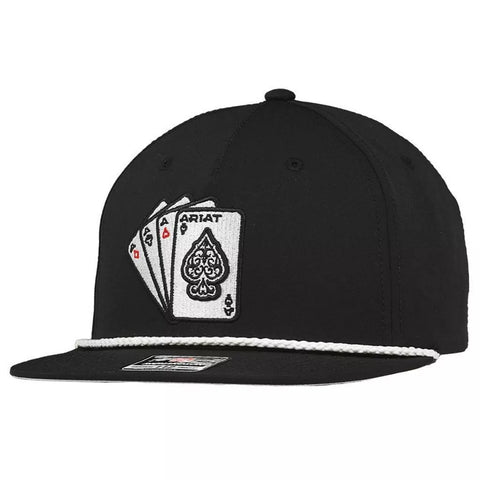 ARIAT EMBROIDERED BLACK PLAYING CARD - HATS CAP - A300086901