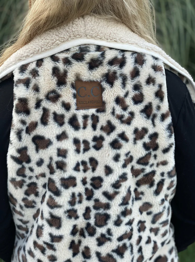 Reversible Leopard Print Sherpa Faux Fur Vest