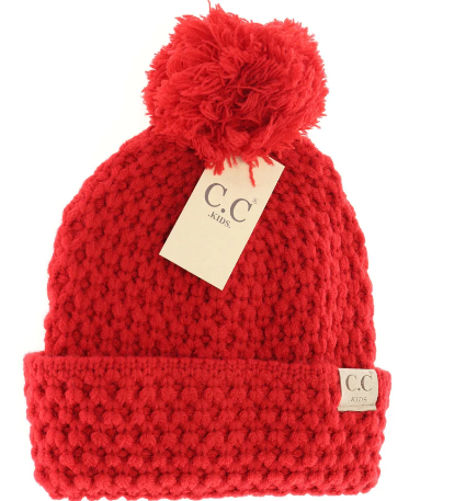 Kids Bee Stitch Knit Pom C.C  Beanie