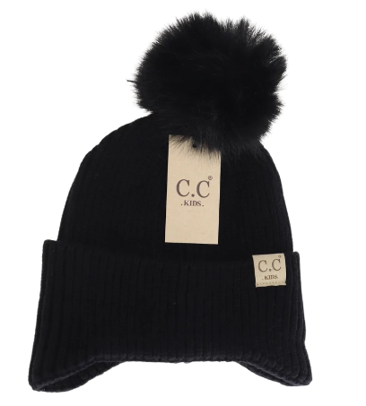 Kids Ear Flap Pom C.C beanie