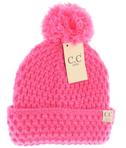 Kids Bee Stitch Knit Pom C.C  Beanie