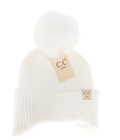 Kids Ear Flap Pom C.C beanie