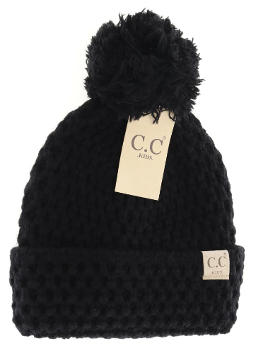 Kids Bee Stitch Knit Pom C.C  Beanie