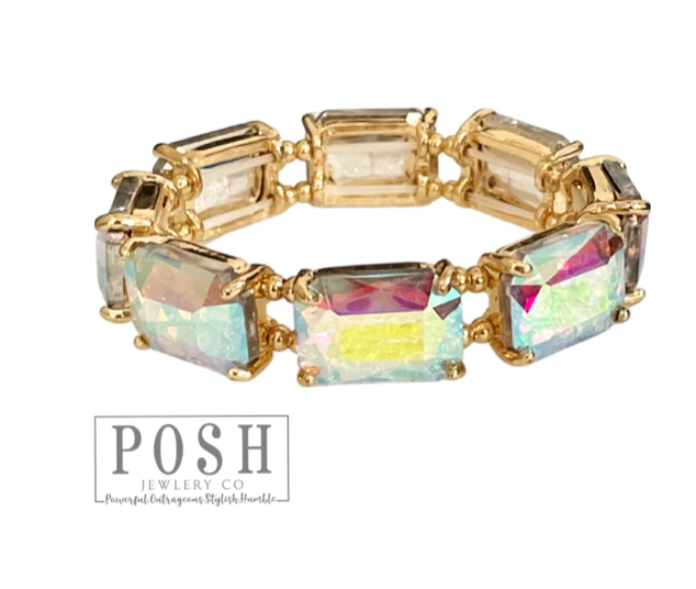 9PB056 Rectangle rhinestone bracelet