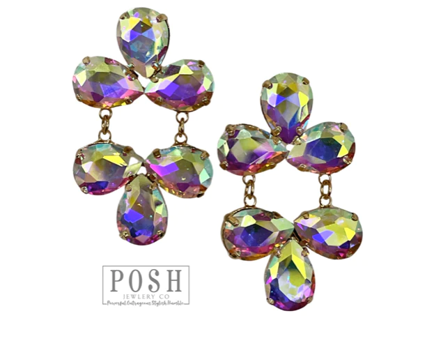 9PE402 Rhinestone chandelier earring