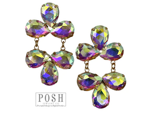 9PE402 Rhinestone chandelier earring