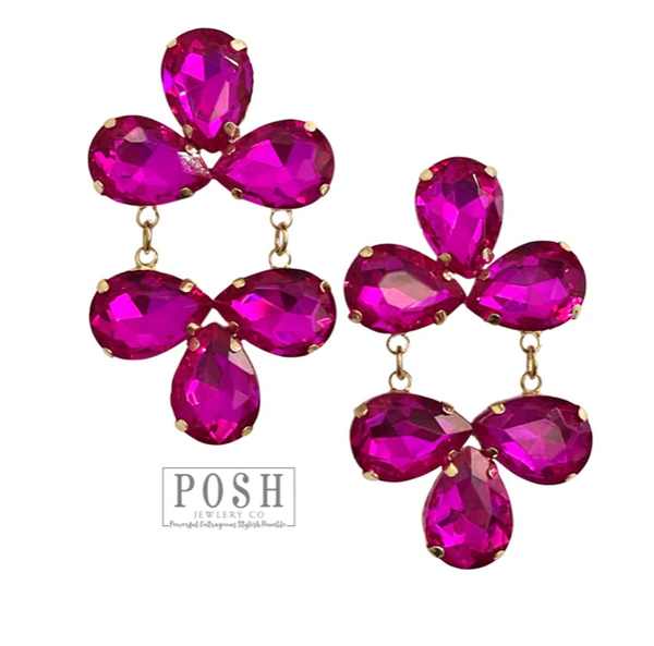 9PE402 Rhinestone chandelier earring