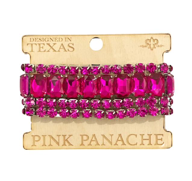 J181 Fuchsia rhinestone bracelet set