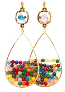 PP009 MULTI-COLOR TEARDROP EARRING