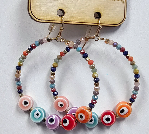 PP015 BEADED CIRCLE EARRING