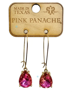 PINK TEARDROP EARRING 1CNC D216