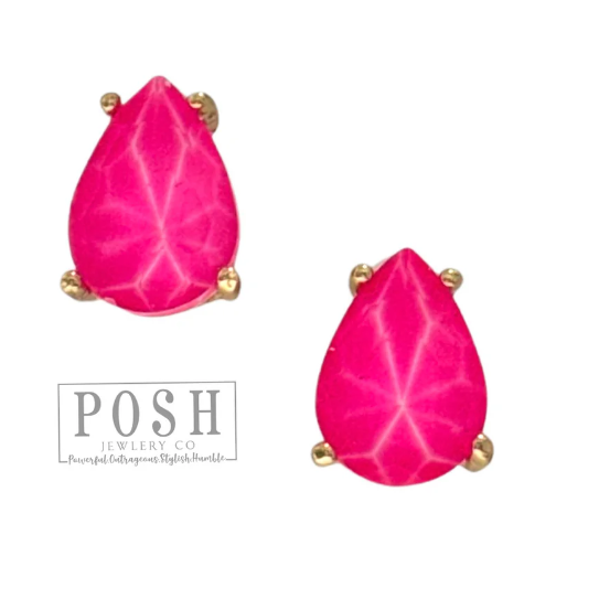 9PE519 NEON TEARDROP EARRING