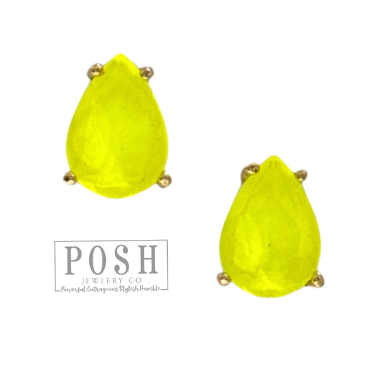 9PE519 NEON TEARDROP EARRING