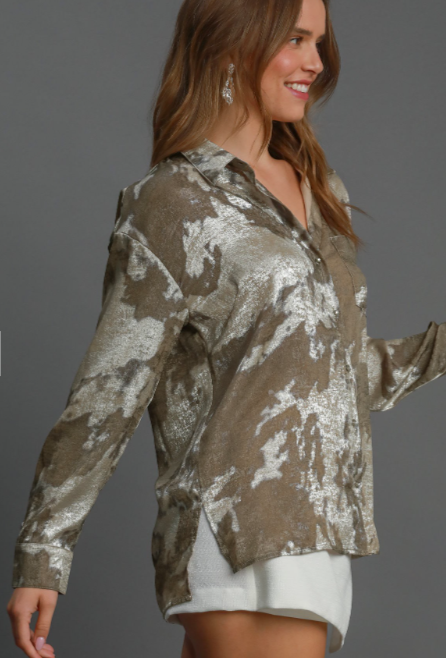 Collared Metallic Shirt