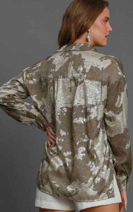 Collared Metallic Shirt