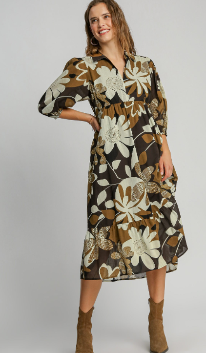 Kim's Floral Print Tiered Dress