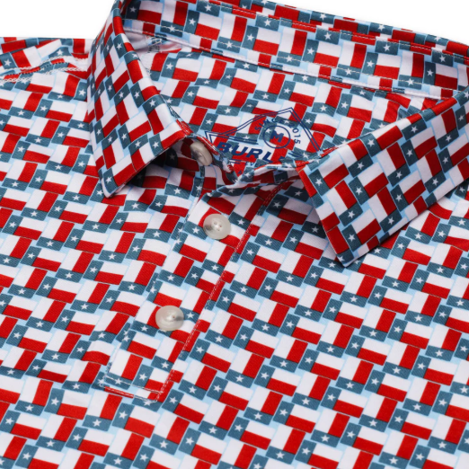 BURLEBO Performance Polo - Performance Polo - Texas Flag