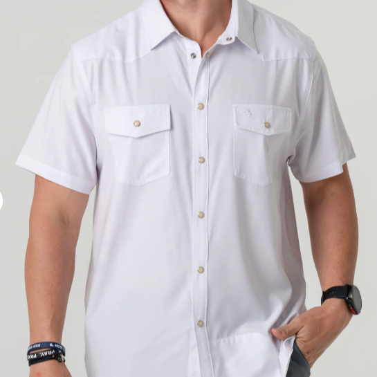 BURLEBO Performance Western Shirt - White