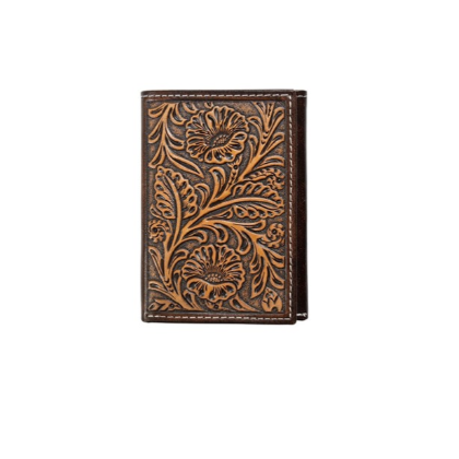 Nocona Men's Trifold Floral Embossing Wallet-N500051302