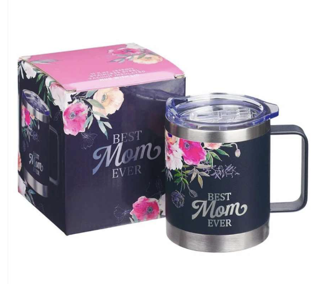 Best Mom Ever Navy Stainless Steel Mug