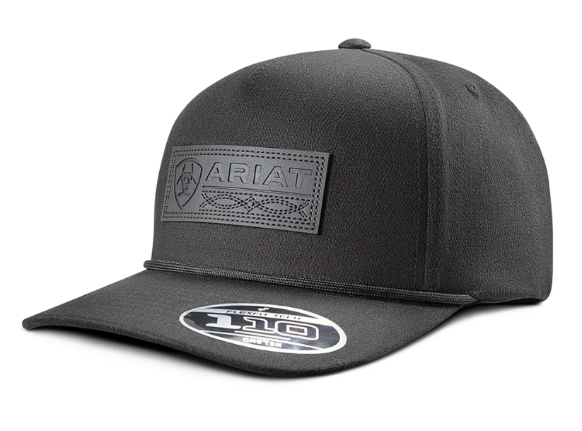 Ariat Men's Flexfit 110 Logo Patch Ball Cap - Black-A300090301
