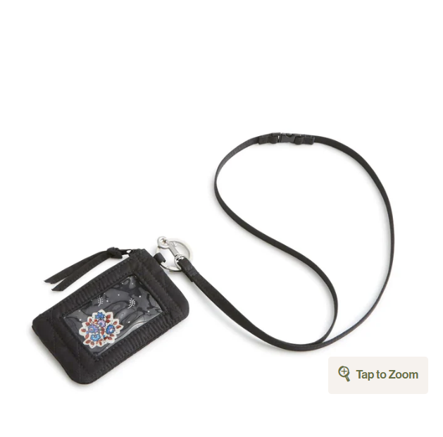 Vera Bradley Zip ID Pouch w/Breakaway Lanyard-Moonless Night