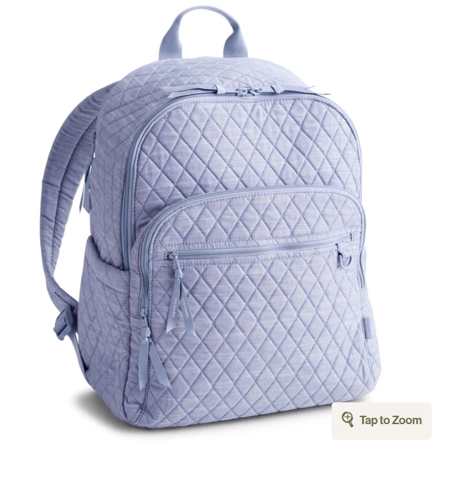 Vera Bradley Bancroft Backpack-Blue chambray in Premium cotton