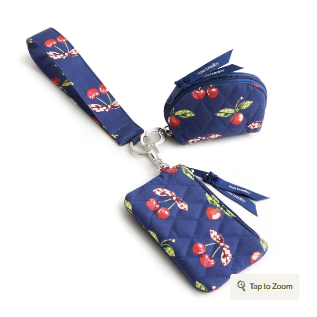 Vera Bradley Dual Pouch Wide Wristlet-Cherry Picking
