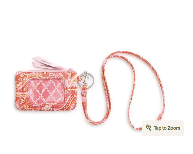 Vera Bradley Zip ID Pouch w/Breakaway Lanyard - Sherbet