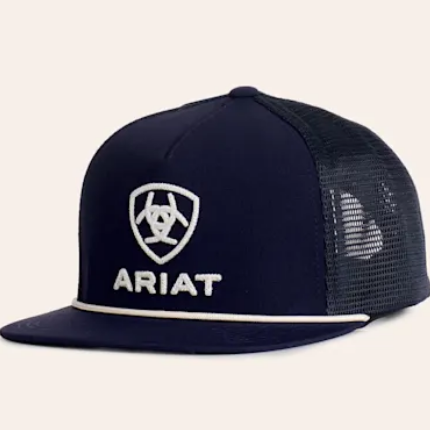 Ariat Navy Embroidered Logo Flat Bill Cap-A