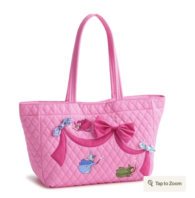 Disney Small Hathaway Tote-Aurora pink bows in Premium cotton