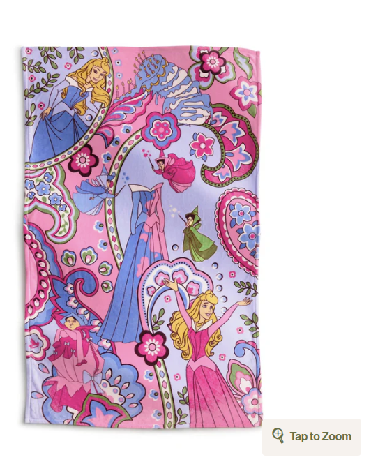 Disney Plush Throw Blanket Aurora pink swirls in Fleece