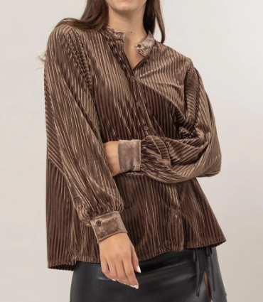 Vane Velvet Striped Blouse