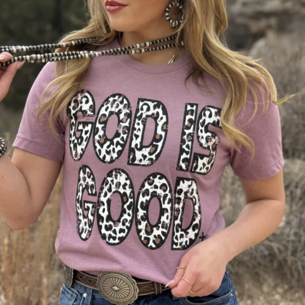 God is Good in Leopard Print Tee