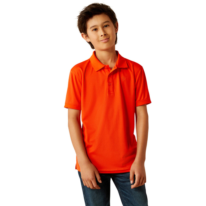 Boy's ARIAT TEK POLO CHERRY TOMATO - 10055281