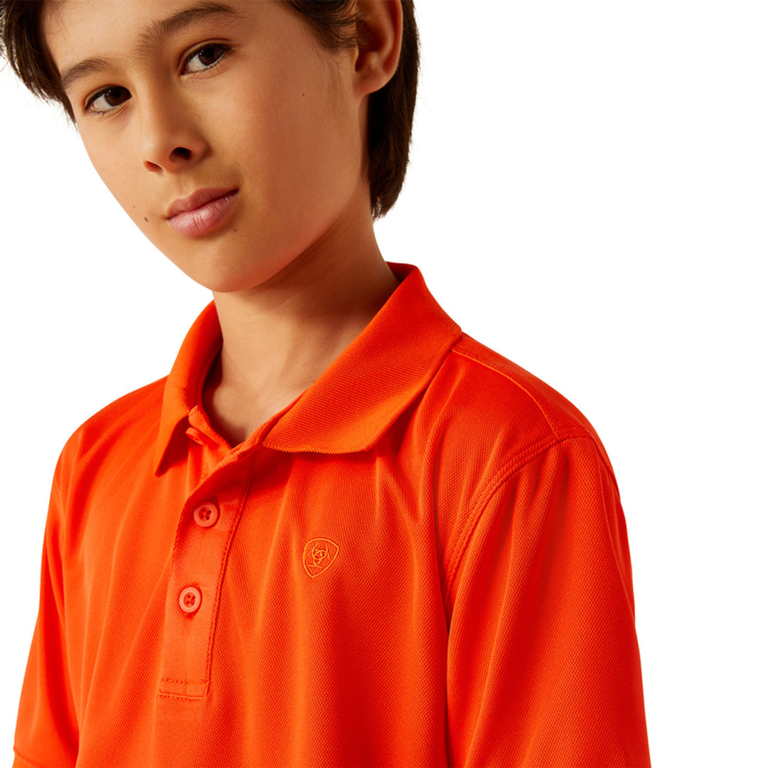 Boy's ARIAT TEK POLO CHERRY TOMATO - 10055281
