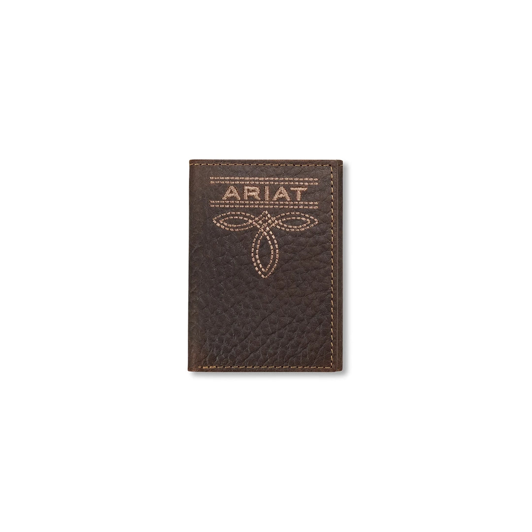 ARIAT TRIFOLD BUG STITCH BROWN - ACCESSORIES WALLET - A3563402