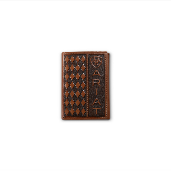 ARIAT TRIFOLD DIAMOND EMBOSSED BROWN - ACCESSORIES WALLET - A3568502