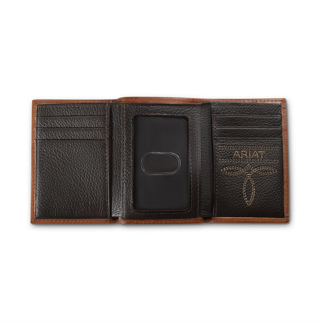ARIAT TRIFOLD DIAMOND EMBOSSED BROWN - ACCESSORIES WALLET - A3568502