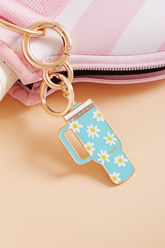 Tumbler Enamel Charm Keychain