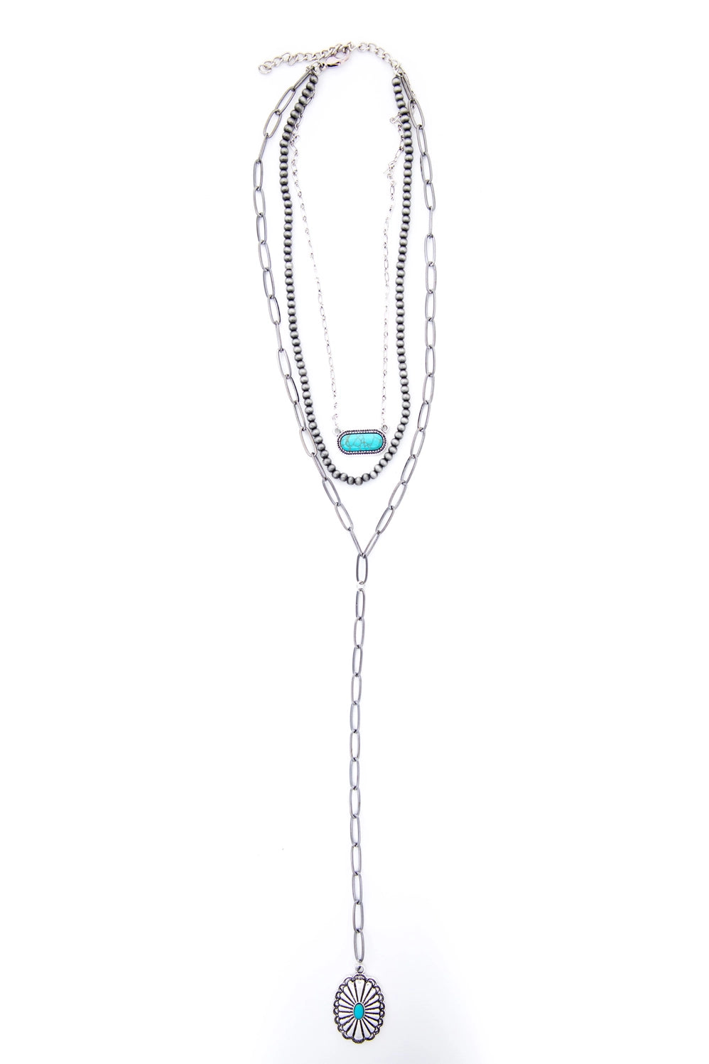 15",16" & 18" Layered Y Necklace with 7.5" Tail