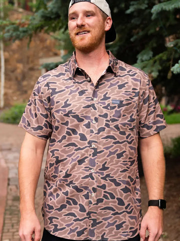 BURLEBO Performance Button Up - Gauge Camo