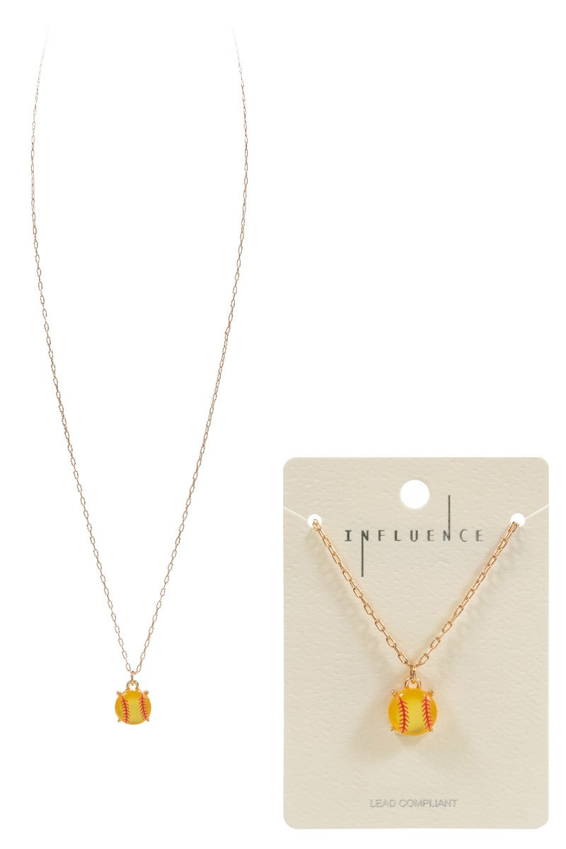 Sports Ball Shaped Faux Stone Necklace